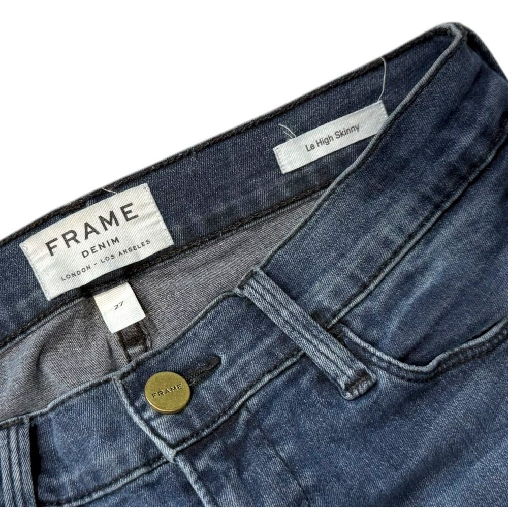 Frame Le High Skinny Denim Dark Blue Wash Jeans - 27x28‎ - Picture 5 of 7